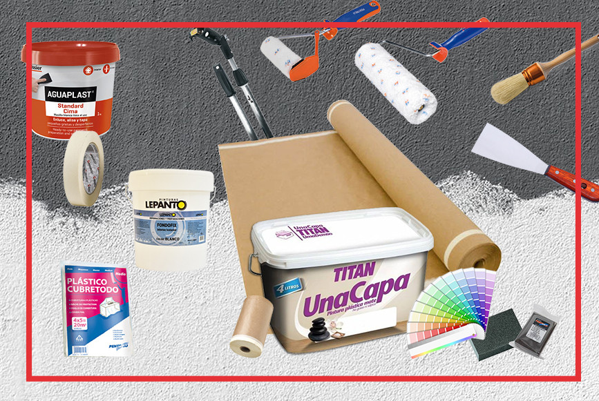 - PACK PARA PINTAR PAREDES TITAN UNA CAPA COLORES -